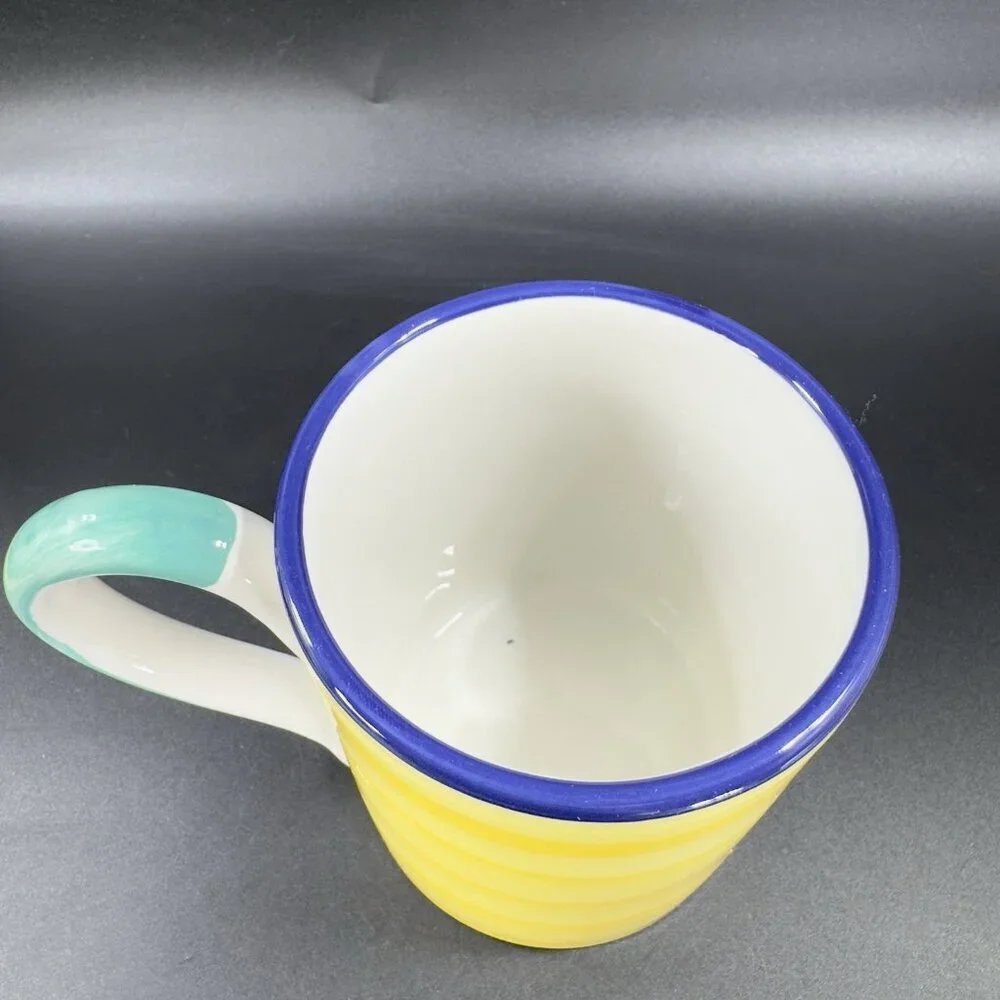 Vintage Pier 1 Ceramic‎ Coffee Mug Cup Made In Italy Multicolor Mug Cup Italian